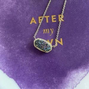 Kendra Scott Elisa Gold Pendant in Multi Drusy. Comes with dust bag